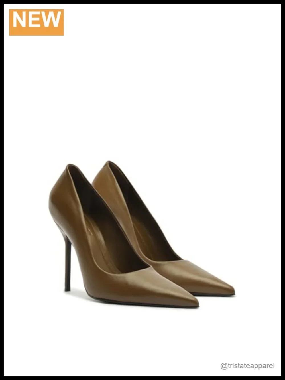 Leather Pointed Toe Stiletto Pump Heels for Formal Cocktail